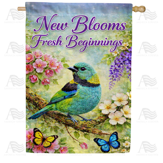 New Blooms Fresh Beginnings Spring Bird House Flag