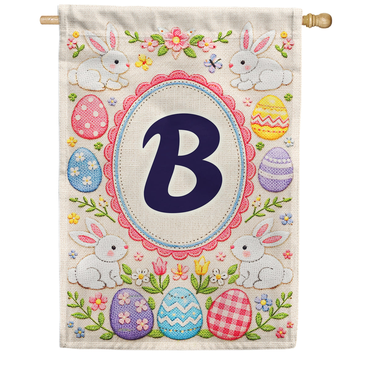 America Forever Easter Bunny Monogram House Flag
