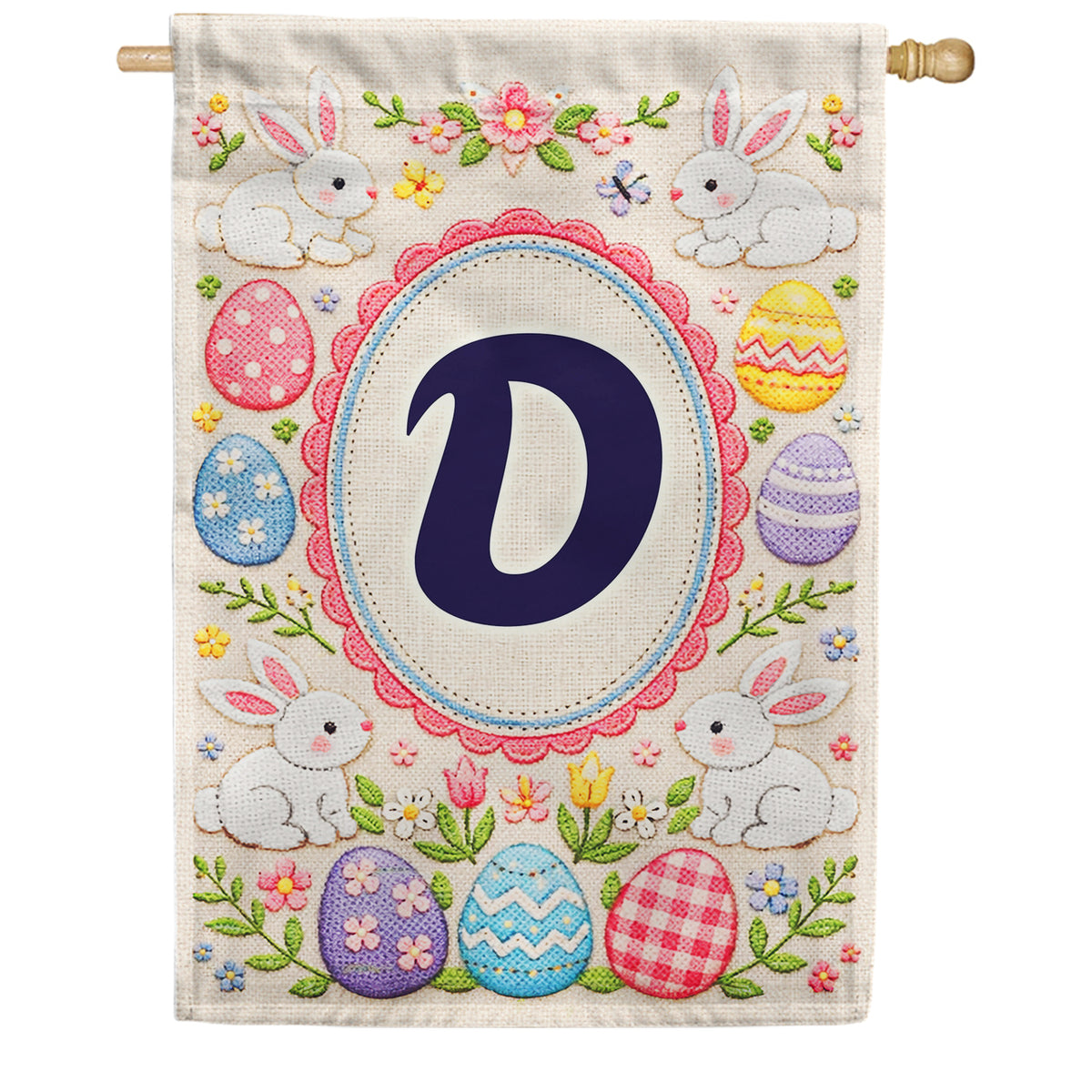 America Forever Easter Bunny Monogram House Flag
