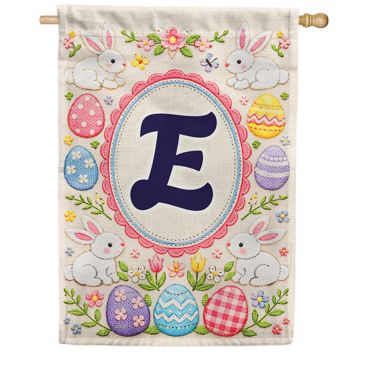 America Forever Easter Bunny Monogram House Flag