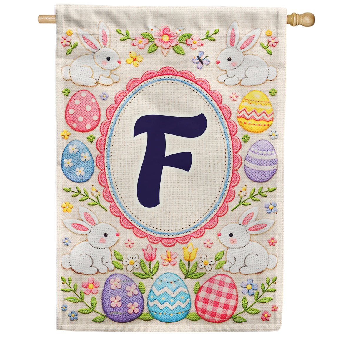 America Forever Easter Bunny Monogram House Flag