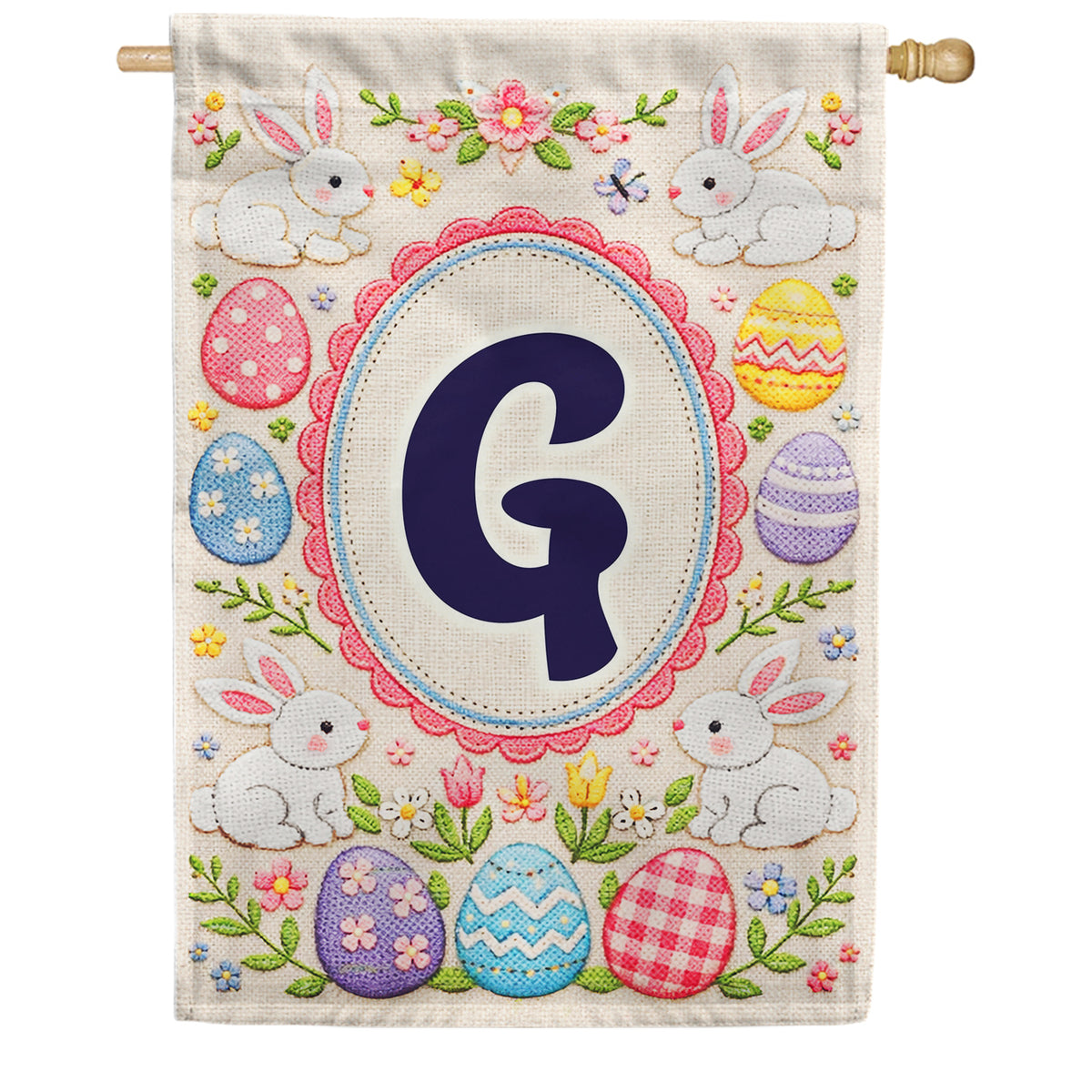 America Forever Easter Bunny Monogram House Flag