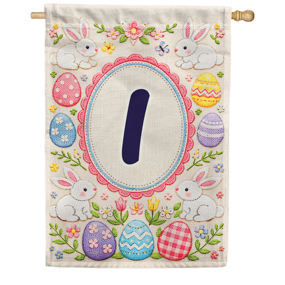 America Forever Easter Bunny Monogram House Flag