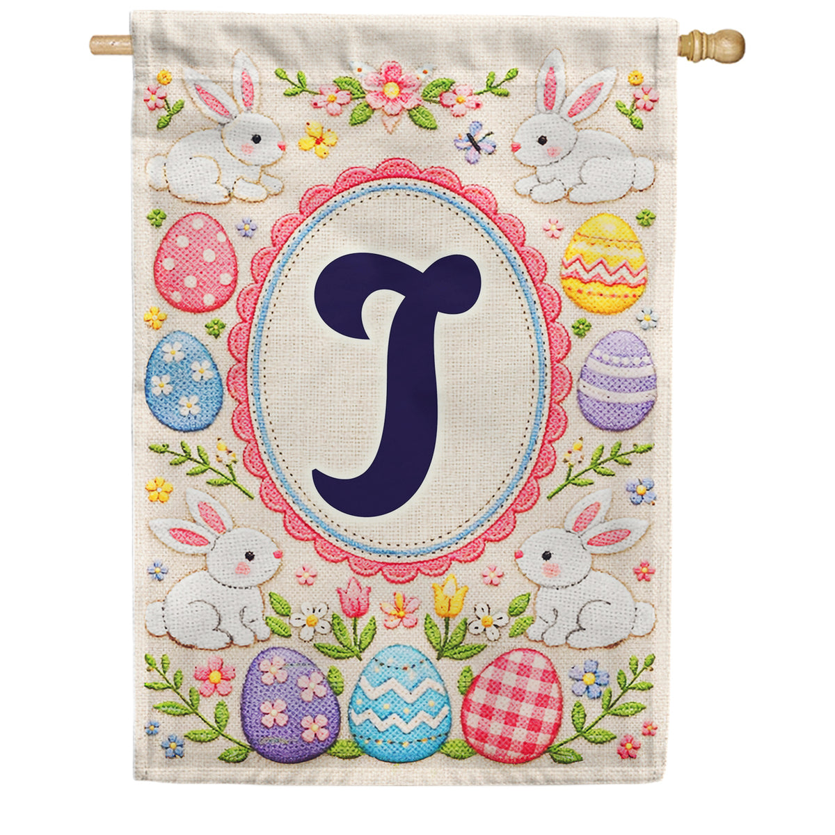 America Forever Easter Bunny Monogram House Flag