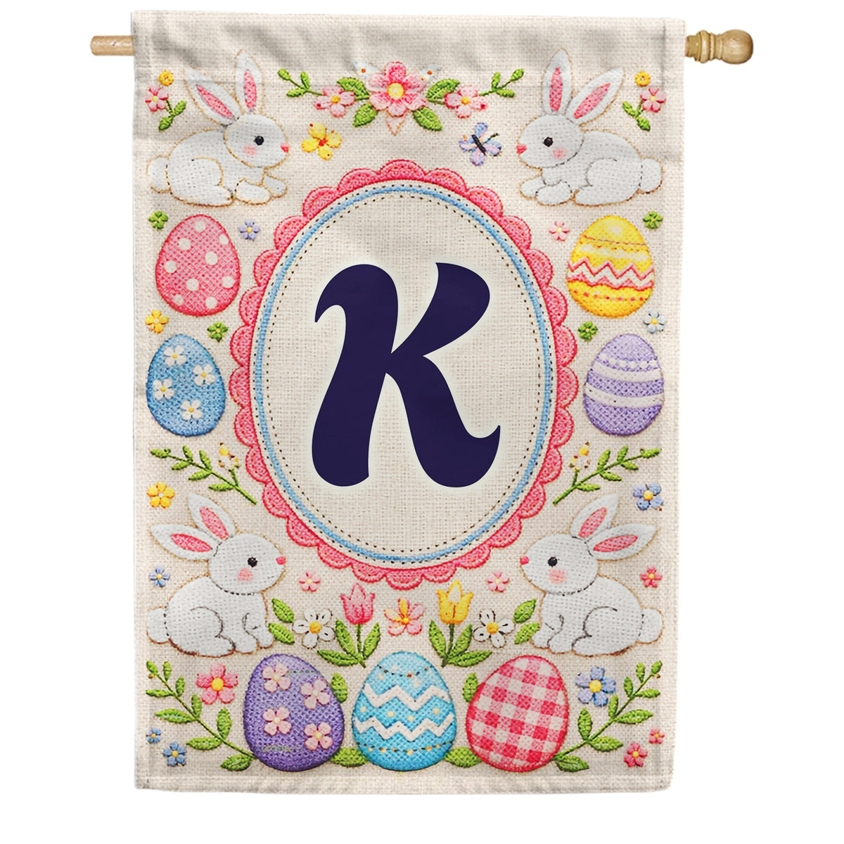 America Forever Easter Bunny Monogram House Flag