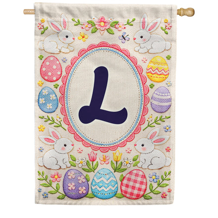 America Forever Easter Bunny Monogram House Flag