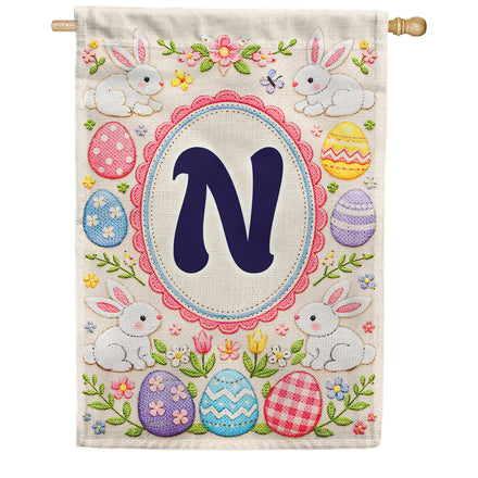 America Forever Easter Bunny Monogram House Flag