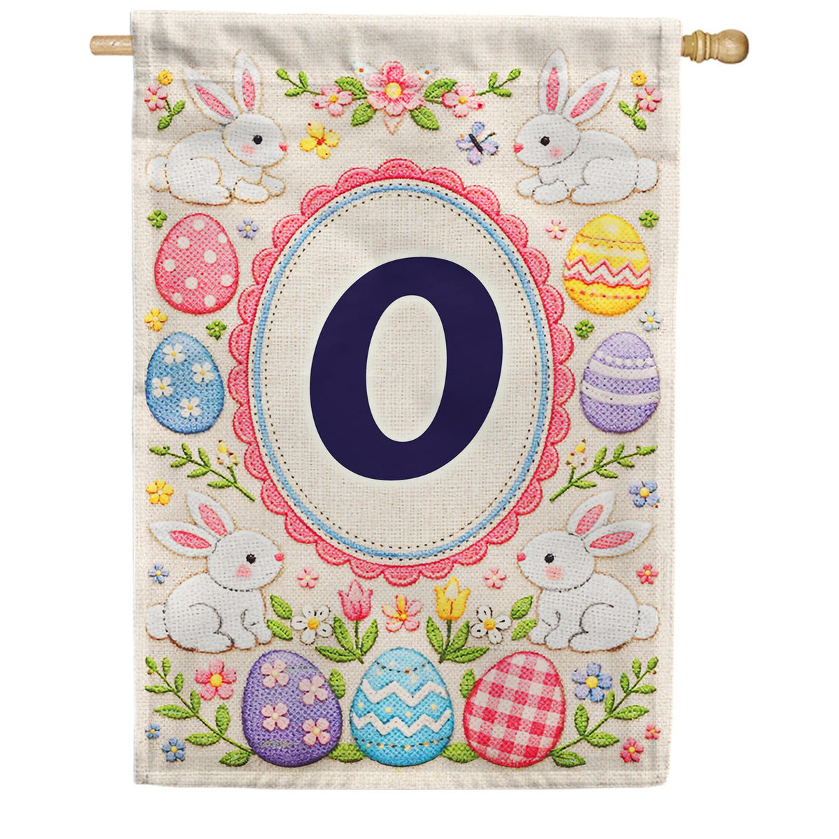 America Forever Easter Bunny Monogram House Flag