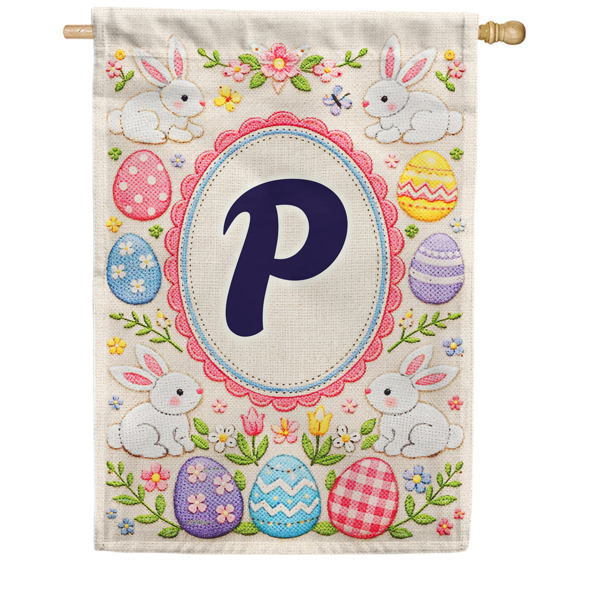 America Forever Easter Bunny Monogram House Flag