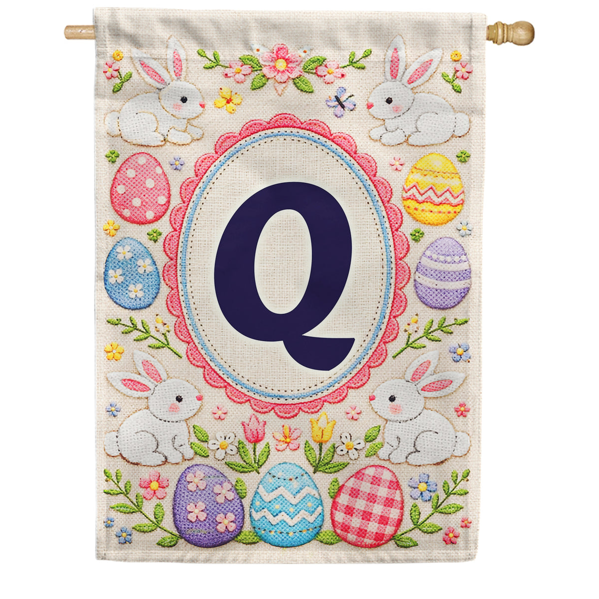 America Forever Easter Bunny Monogram House Flag