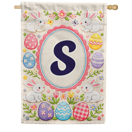 America Forever Easter Bunny Monogram House Flag