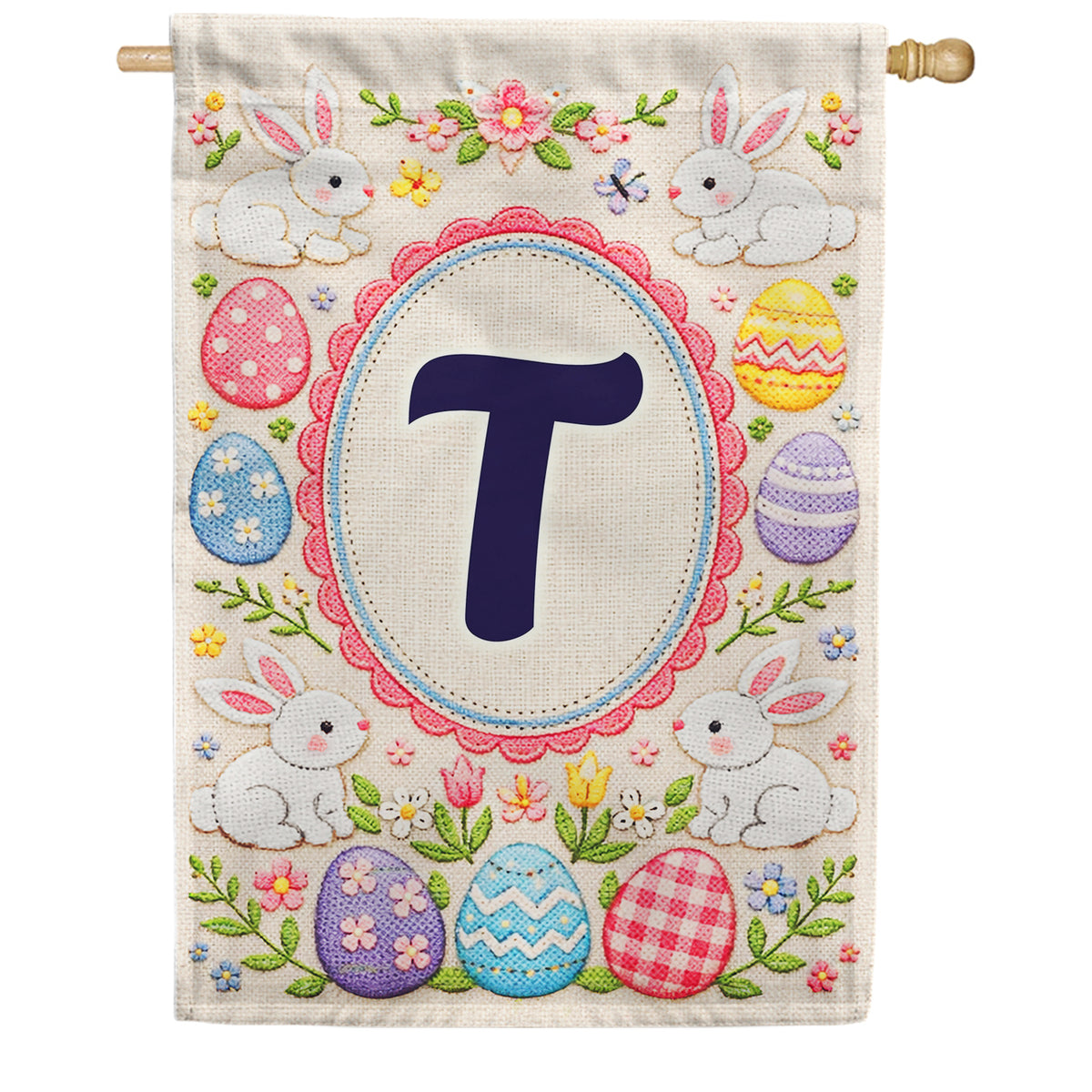 America Forever Easter Bunny Monogram House Flag