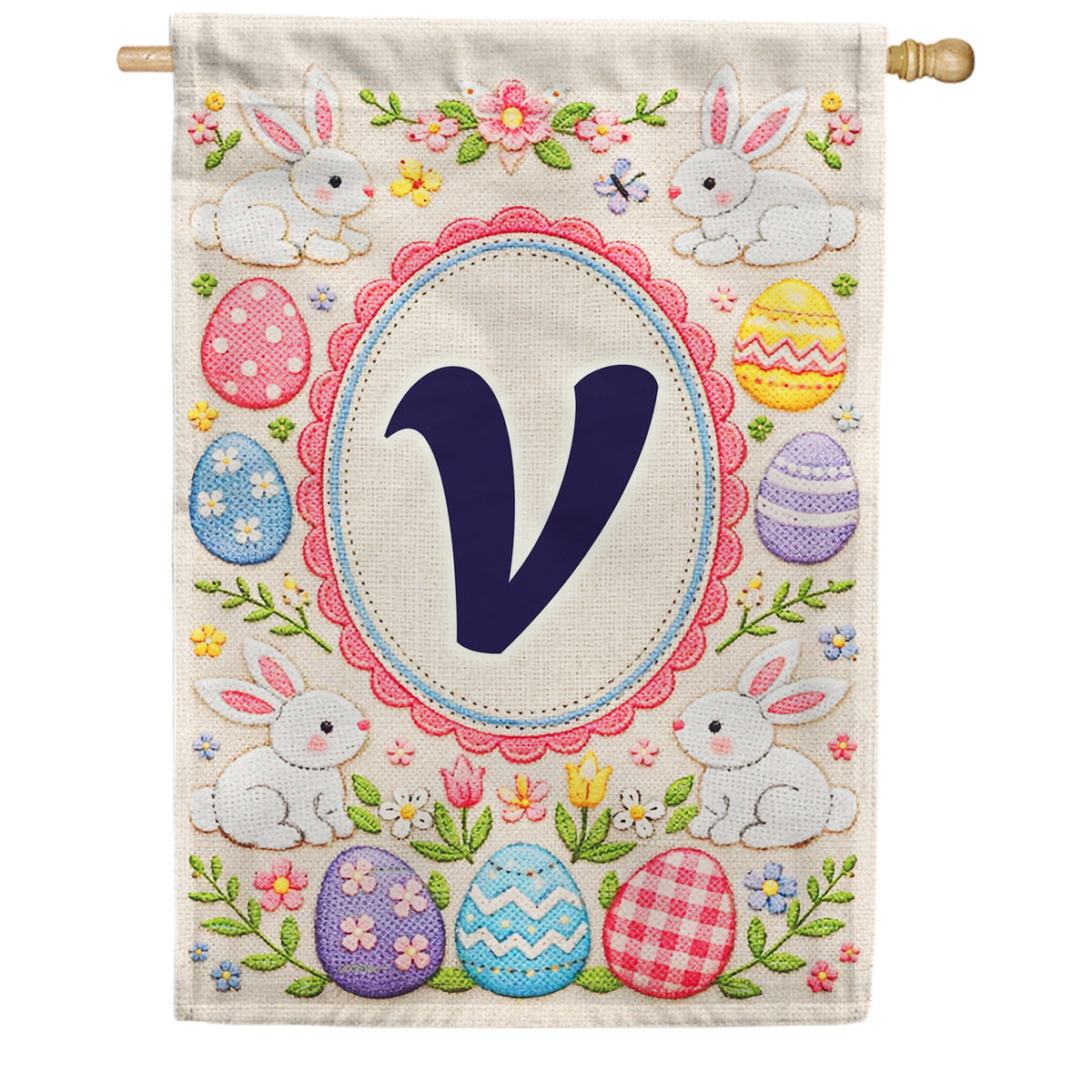 America Forever Easter Bunny Monogram House Flag