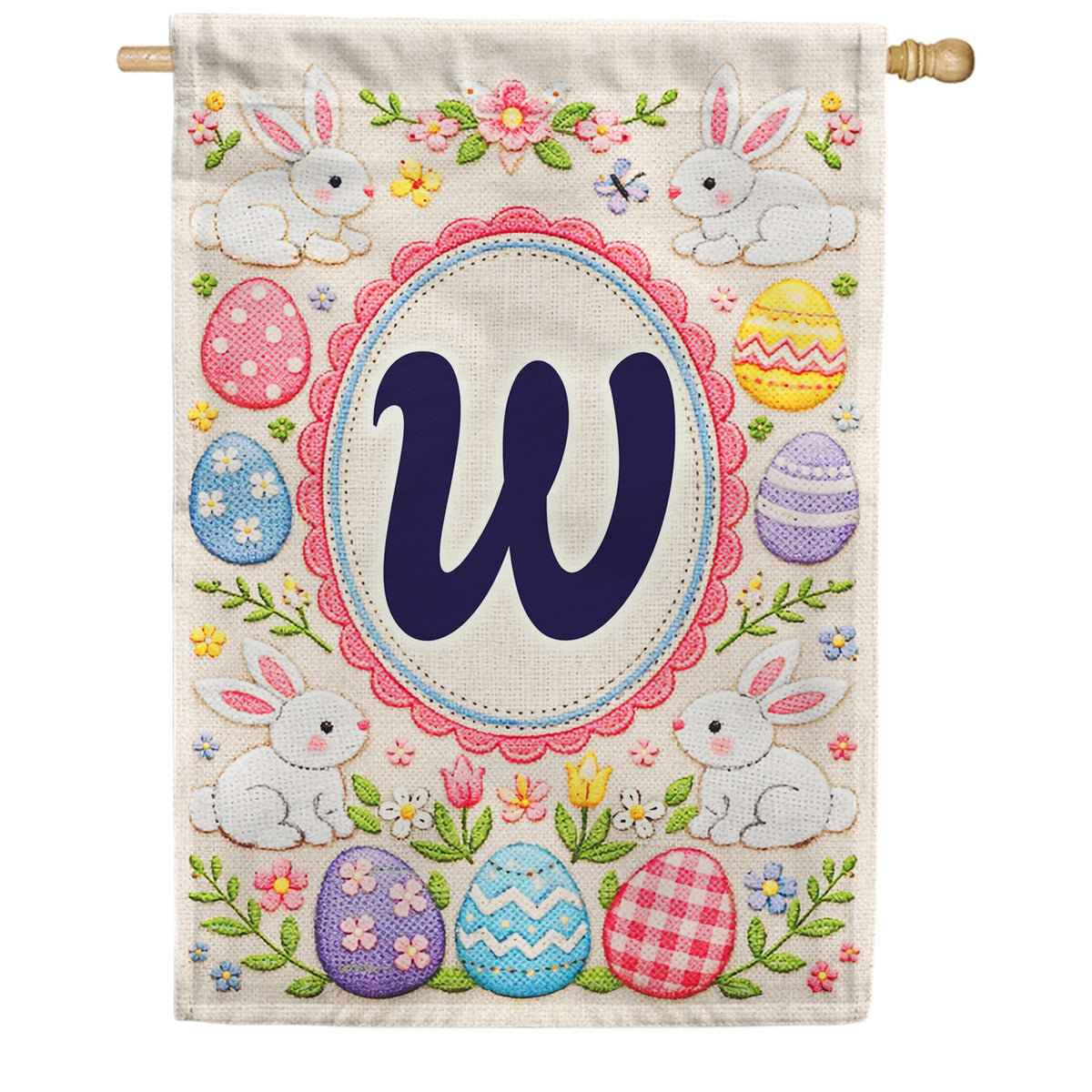 America Forever Easter Bunny Monogram House Flag