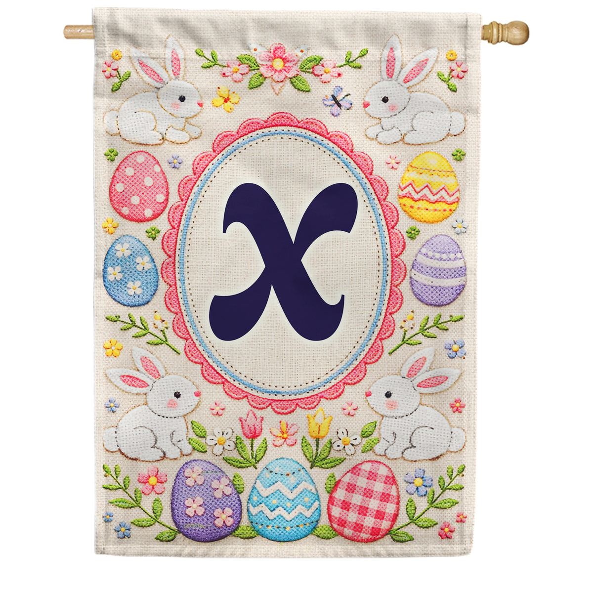 America Forever Easter Bunny Monogram House Flag