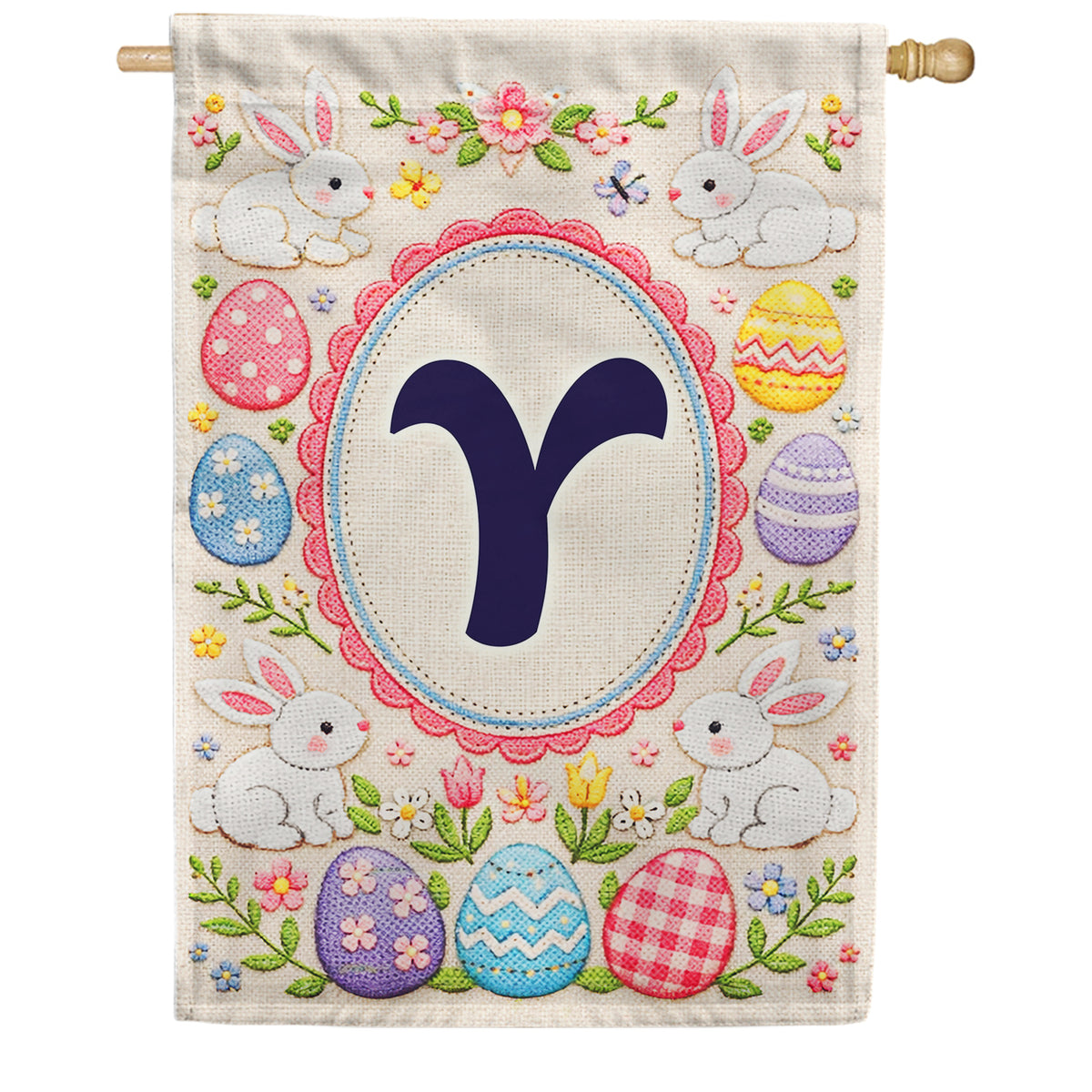 America Forever Easter Bunny Monogram House Flag