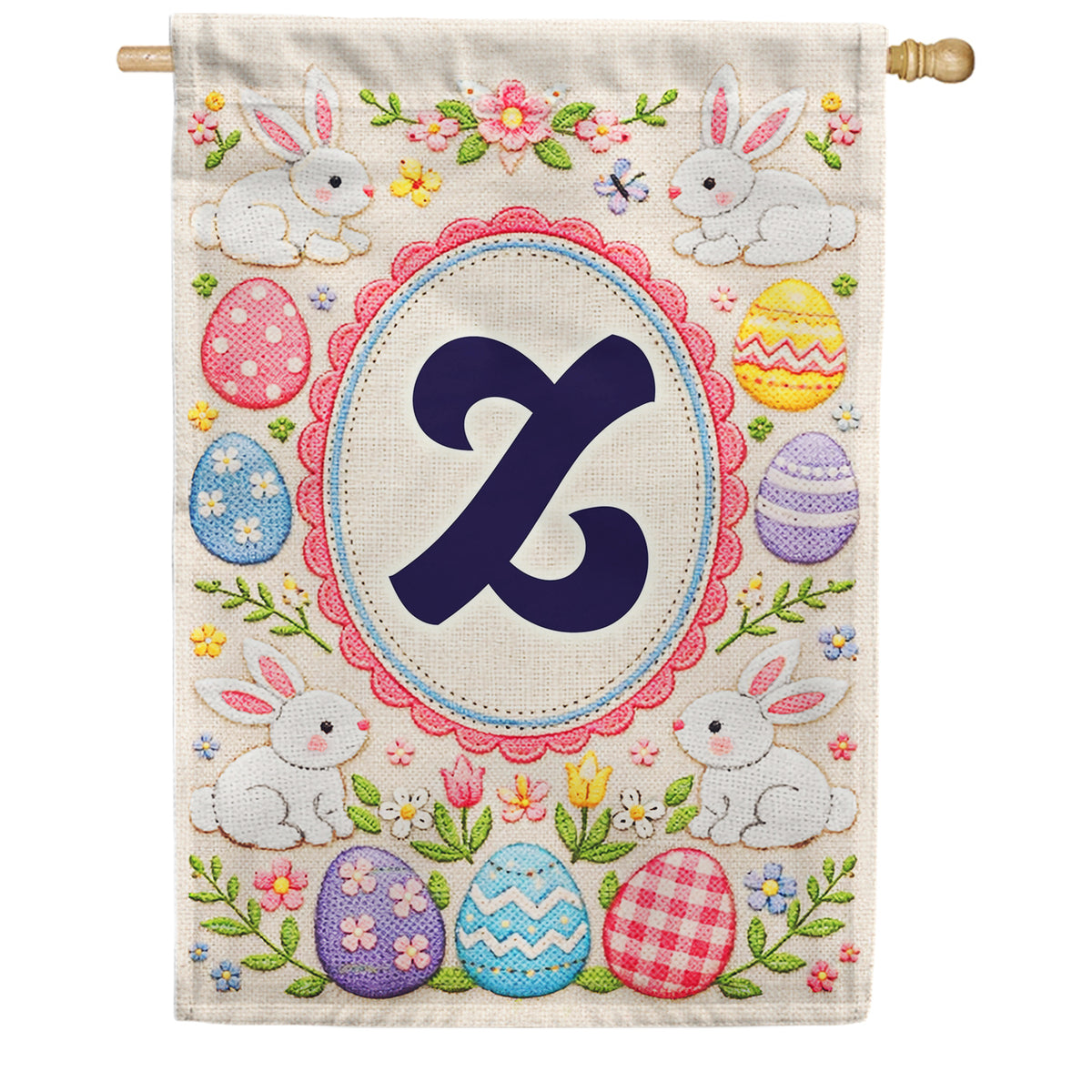America Forever Easter Bunny Monogram House Flag