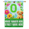 America Forever Spring Puppy Floral Monogram Personalized Address House Flag