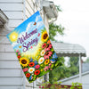 Welcome Spring Sunflowers and Butterflies House Flag