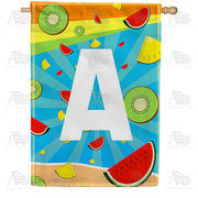 America Forever Summer Time Fruits Monogram House Flag