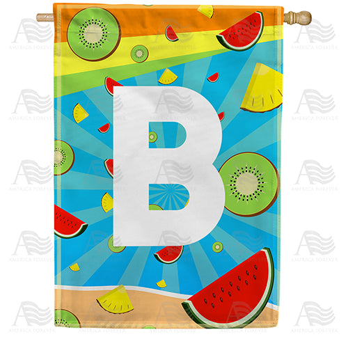 America Forever Summer Time Fruits Monogram House Flag