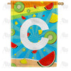 America Forever Summer Time Fruits Monogram House Flag