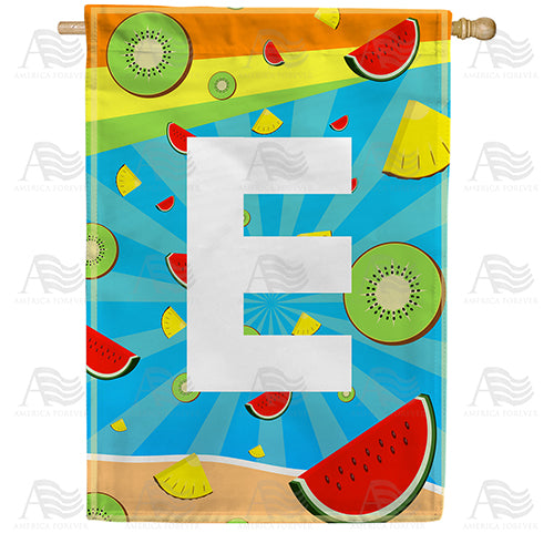 America Forever Summer Time Fruits Monogram House Flag