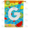 America Forever Summer Time Fruits Monogram House Flag