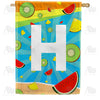 America Forever Summer Time Fruits Monogram House Flag