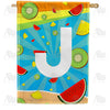 America Forever Summer Time Fruits Monogram House Flag