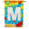 America Forever Summer Time Fruits Monogram House Flag