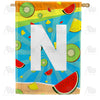 America Forever Summer Time Fruits Monogram House Flag