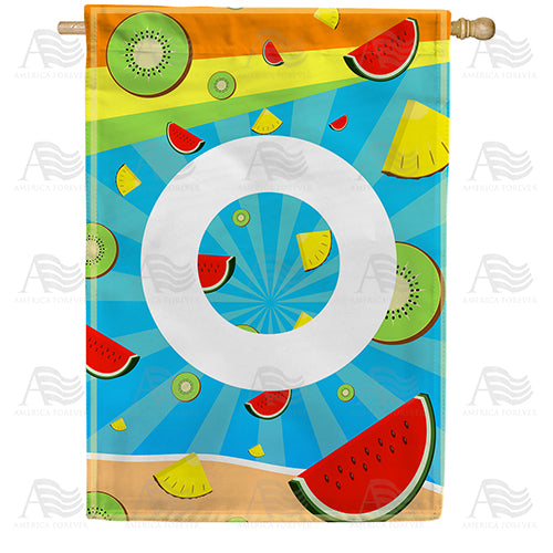 America Forever Summer Time Fruits Monogram House Flag