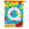 America Forever Summer Time Fruits Monogram House Flag