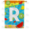 America Forever Summer Time Fruits Monogram House Flag