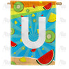 America Forever Summer Time Fruits Monogram House Flag