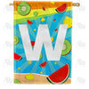 America Forever Summer Time Fruits Monogram House Flag