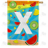 America Forever Summer Time Fruits Monogram House Flag