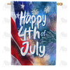 America Forever Happy 4th of July House Flag