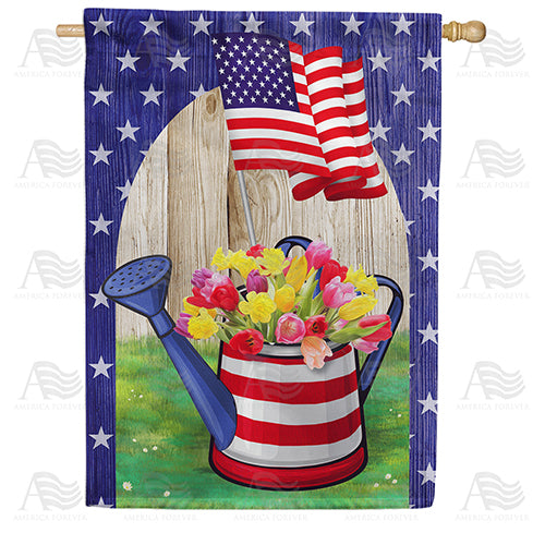 America Forever AmeriCAN Flowers House Flag