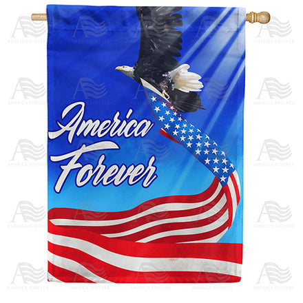 America Forever American Patriotic Eagle House Flag