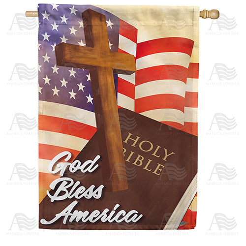 America Forever God Bless America Patriotic House Flag