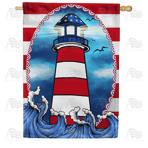 America Forever American Lighthouse House Flag
