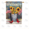 America Forever Sunflower and Cardinals Welcome House Flag