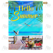 America Forever Beach Life Hello Summer House Flag