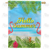 America Forever Twin Flamingo Summer Hello House Flag