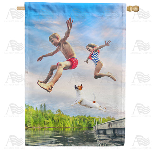 America Forever Dog Days Of Summer House Flag