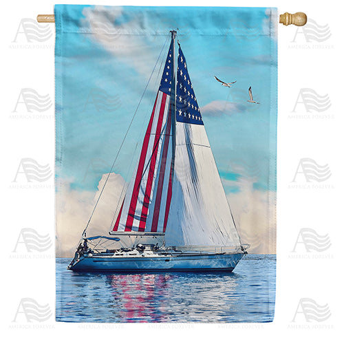 America Forever Sailing On Crystal Blue Water House Flag
