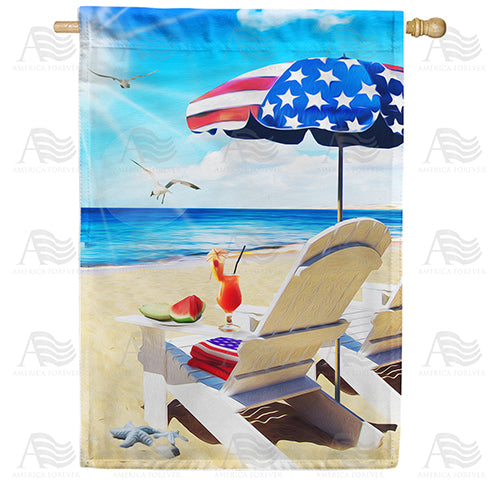 America Forever Beach Party For Two House Flag