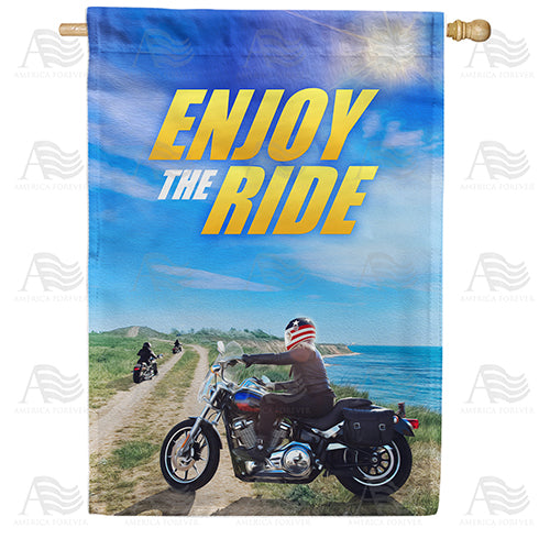America Forever Enjoy The Ride Bike House Flag